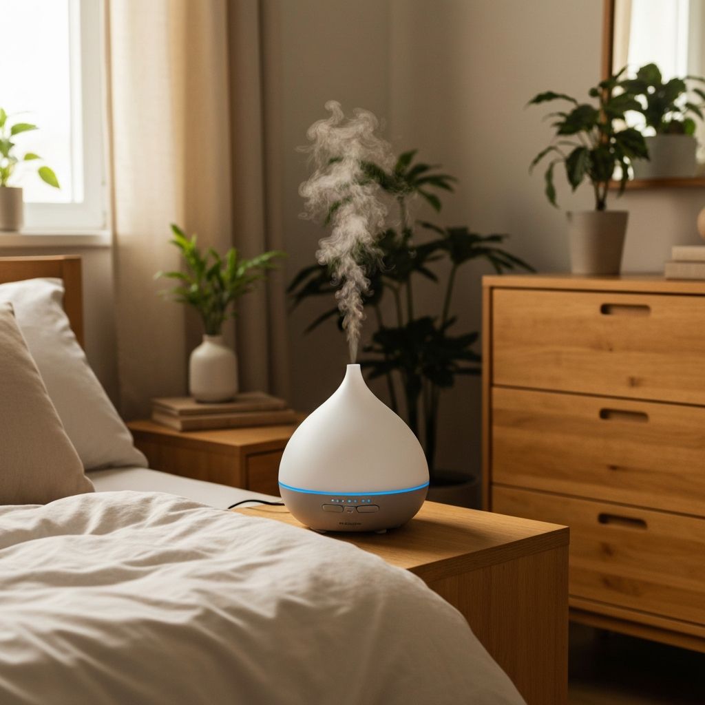 Difusor en ambiente de dormitorio