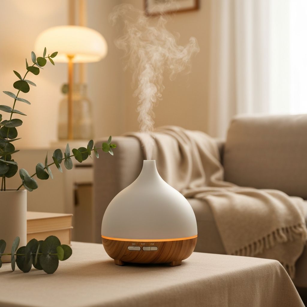 Difusor de aromas ultrasónico Casa Viva en un ambiente hogareño acogedor
